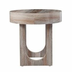 Loxdid Round Faux Marble End Table Brown - Aiden Lane -Side Tables Sales unnamed file 5839
