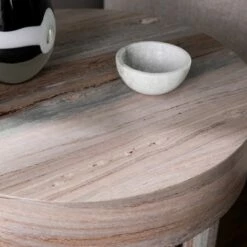 Loxdid Round Faux Marble End Table Brown - Aiden Lane -Side Tables Sales unnamed file 5842