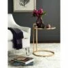 Calvin Round Gold Leaf End Table - Gold/Mirror - Safavieh -Side Tables Sales unnamed file 5845