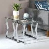 Frezna Nesting Table with Glass Top - miBasics Chrome