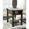 Janilly Chairside End Table Dark Brown/White - Signature Design by Ashley -Side Tables Sales unnamed file 5871