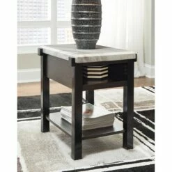 Janilly Chairside End Table Dark Brown/White - Signature Design by Ashley