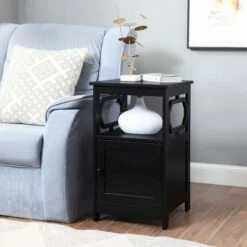 Omega End Table with Cabinet - Breighton Home Espresso