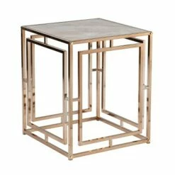 Glenshippe Faux Marble End Table Champagne - Aiden Lane