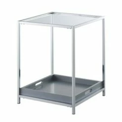 Palm Beach End Table with Shelf and Removable Trays - Breighton Home White -Side Tables Sales unnamed file 5953