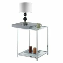 Palm Beach End Table with Shelf and Removable Trays - Breighton Home White -Side Tables Sales unnamed file 5955