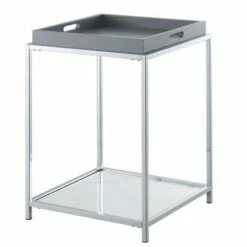 Palm Beach End Table with Shelf and Removable Trays - Breighton Home White -Side Tables Sales unnamed file 5956