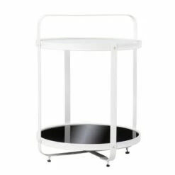 Libing Glass Top End Table Black/White - Aiden Lane -Side Tables Sales unnamed file 5960