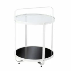 Libing Glass Top End Table Black/White - Aiden Lane -Side Tables Sales unnamed file 5961