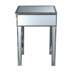 Gold Coast Mirrored End Table with Drawer Weathered Gray - Breighton Home -Side Tables Sales unnamed file 6006