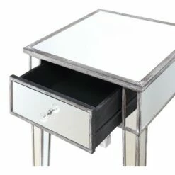Gold Coast Mirrored End Table with Drawer Weathered Gray - Breighton Home -Side Tables Sales unnamed file 6007