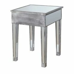 Gold Coast Mirrored End Table with Drawer Weathered Gray - Breighton Home -Side Tables Sales unnamed file 6008