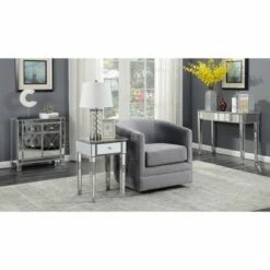 Gold Coast Mirrored End Table with Drawer Weathered Gray - Breighton Home -Side Tables Sales unnamed file 6010
