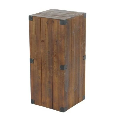 Olivia & May Set of 5 Farmhouse Wood Pedestal Tables Brown - Olivia & May 4 Olivia & May Set of 5 Farmhouse Wood Pedestal Tables Brown - Olivia & May - Image 2