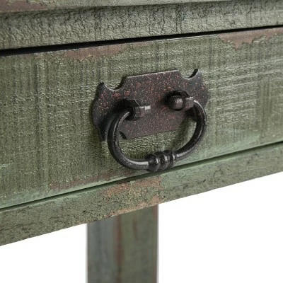 Alfred End Table with Storage Drawer - Antique Green - Safavieh 10 Alfred End Table with Storage Drawer - Antique Green - Safavieh - Image 8