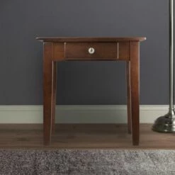 Rochester End Table with One Drawer, Shaker - Antique Walnut - Winsome -Side Tables Sales unnamed file 6058