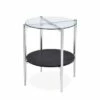 Bayliss End Table Glass Chrome/Merlot - Steve Silver Co.