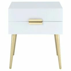 End Table White Gold - Acme Furniture -Side Tables Sales unnamed file 6097