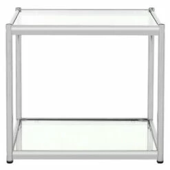 Lilias Glass End Table Chrome - Safavieh -Side Tables Sales unnamed file 6102