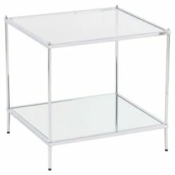 Benton Glam Mirrored End Table - Chrome - Aiden Lane -Side Tables Sales unnamed file 6122