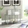 Classic Glass 3 Tier Step End Table Clear Glass - Breighton Home -Side Tables Sales unnamed file 6125