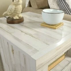 Dakota Pass End Table White Plank - Sauder -Side Tables Sales unnamed file 6147