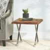 Treutlen Handcrafted Boho Wooden End Table Natural/Silver - Christopher Knight Home -Side Tables Sales unnamed file 6161