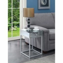 Reflections End Table Mirror/Silver - Breighton Home