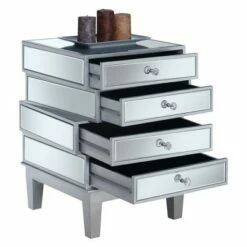 Gold Coast J Daniels End Table Silver/Mirror - Breighton Home -Side Tables Sales unnamed file 6199