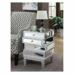 Gold Coast J Daniels End Table Silver/Mirror - Breighton Home -Side Tables Sales unnamed file 6200