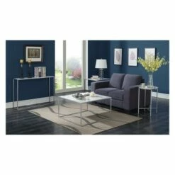 Gold Coast Faux Marble Round End Table Faux Marble/Silver - Breighton Home -Side Tables Sales unnamed file 6205