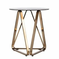 Tainbin Round End Table Champagne - Aiden Lane