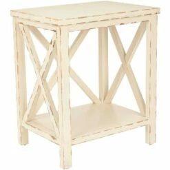Mia End Table - Vintage Cream - Safavieh