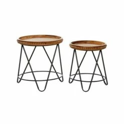 Olivia & May Set of 2 Modern Metal Accent Tables Brown - Olivia & May -Side Tables Sales unnamed file 625