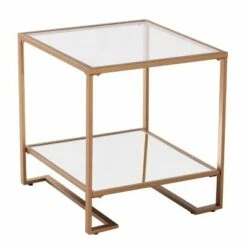 Horzen Square Glass Top End Table Gold - Aiden Lane -Side Tables Sales unnamed file 6250