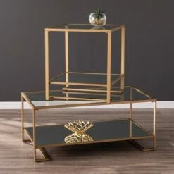 Horzen Square Glass Top End Table Gold - Aiden Lane -Side Tables Sales unnamed file 6254