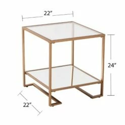 Horzen Square Glass Top End Table Gold - Aiden Lane -Side Tables Sales unnamed file 6255