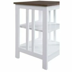 Mission End Table with Shelves Driftwood/White - Breighton Home -Side Tables Sales unnamed file 6260