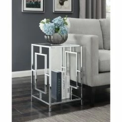 Town Square Chrome End Table Clear Glass/Chrome Frame - Breighton Home -Side Tables Sales unnamed file 6268