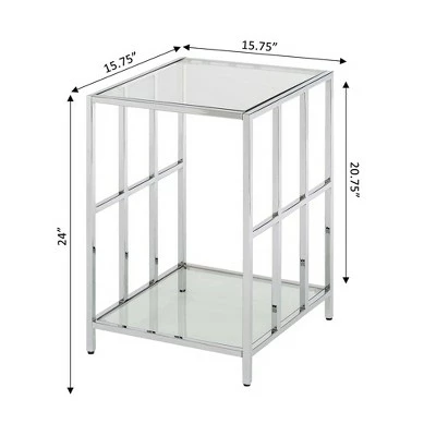 Mission Glass End Table Chrome - Breighton Home 4 Mission Glass End Table Chrome - Breighton Home - Image 2