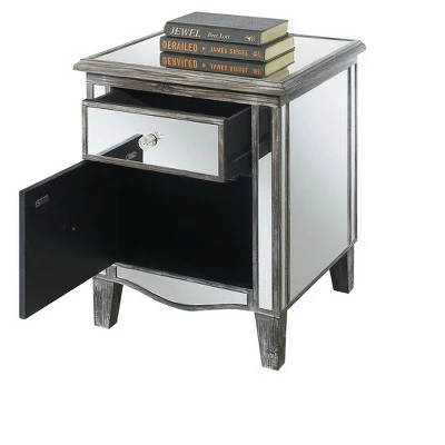 Gold Coast Park Lane Mirrored End Table Weathered Gray/Mirror - Breighton Home 3 Gold Coast Park Lane Mirrored End Table Weathered Gray/Mirror - Breighton Home