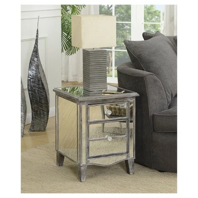 Gold Coast Park Lane Mirrored End Table Weathered Gray/Mirror - Breighton Home 4 Gold Coast Park Lane Mirrored End Table Weathered Gray/Mirror - Breighton Home - Image 2