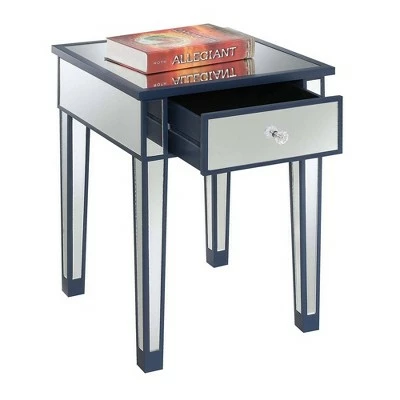 Gold Coast Mirrored End Table with Drawer Cobalt Blue/Mirror - Breighton Home 4 Gold Coast Mirrored End Table with Drawer Cobalt Blue/Mirror - Breighton Home - Image 2