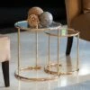 Set of 2 Nested Round End Tables Clear Glass and Gold - Danya B. -Side Tables Sales unnamed file 6302