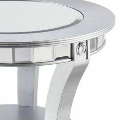 Lupina Glam Round End Table Matte Silver - Aiden Lane