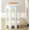 Nara End Table - White/Silver - Safavieh -Side Tables Sales unnamed file 6314