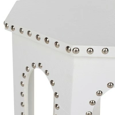 Nara End Table - White/Silver - Safavieh 4 Nara End Table - White/Silver - Safavieh - Image 2
