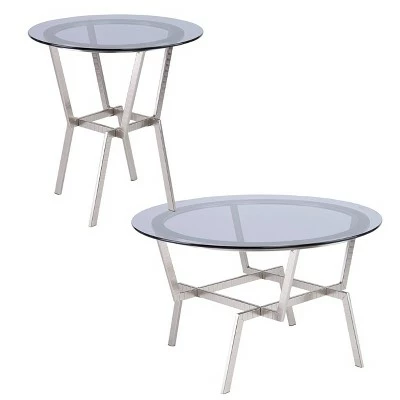 Mawes Round Glass-Top End Table Nickel - Aiden Lane 7 Mawes Round Glass-Top End Table Nickel - Aiden Lane - Image 5