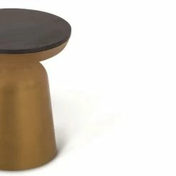 Steve Silver Co. Jovana Round End Table Brass and Granite - Steve Silver