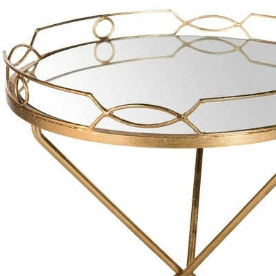 Cherris Round End Table - Gold / Mirror - Safavieh 4 Cherris Round End Table - Gold / Mirror - Safavieh - Image 2